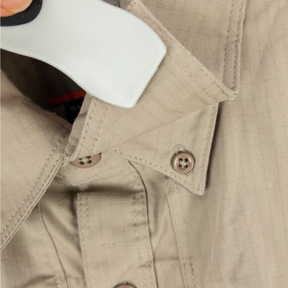 5.11 Tactical Shirt Men’s Large Tan Canvas Ripstop Relaxed Fit Utility Workwear - Picture 9 of 15